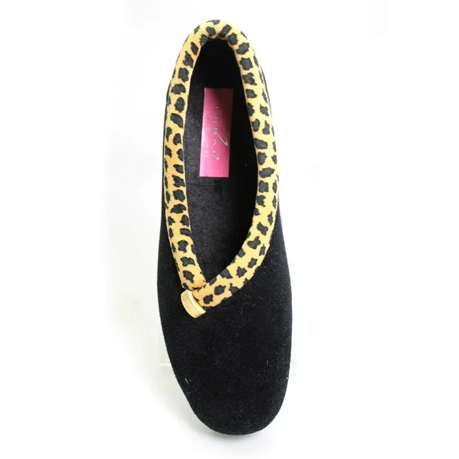 Paloma Leopard Trim Full Ladies Slipper