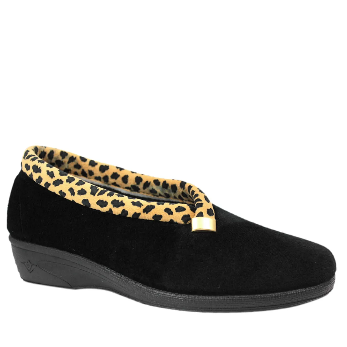 Paloma Leopard Trim Full Ladies Slipper