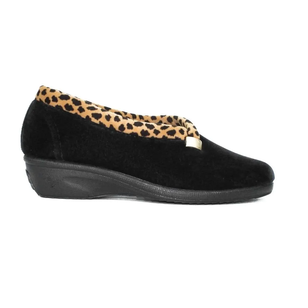 Paloma Leopard Trim Full Ladies Slipper