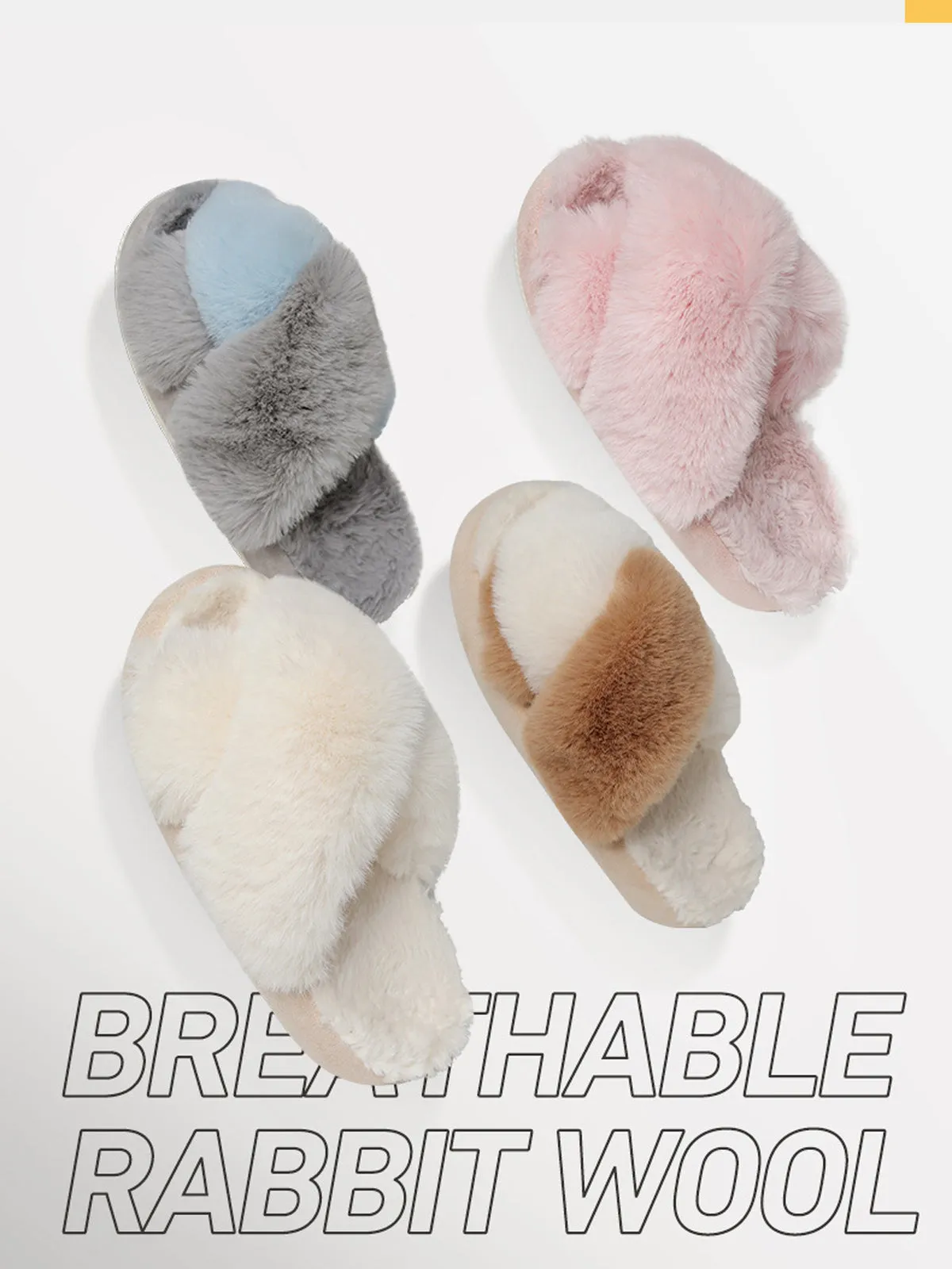Plush Soft-soled Slippers - Pink