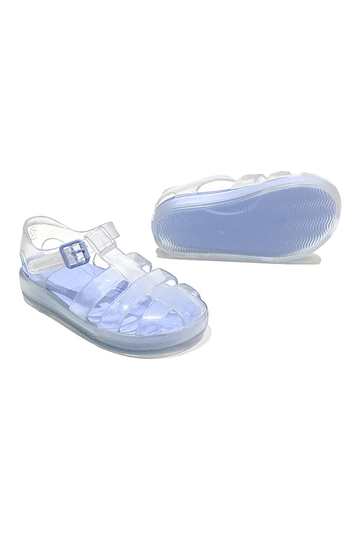 "Monaco" Clear & Blue Jelly Sandals