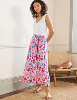 Rosemary Linen Midi Skirt-Ikat Paradise