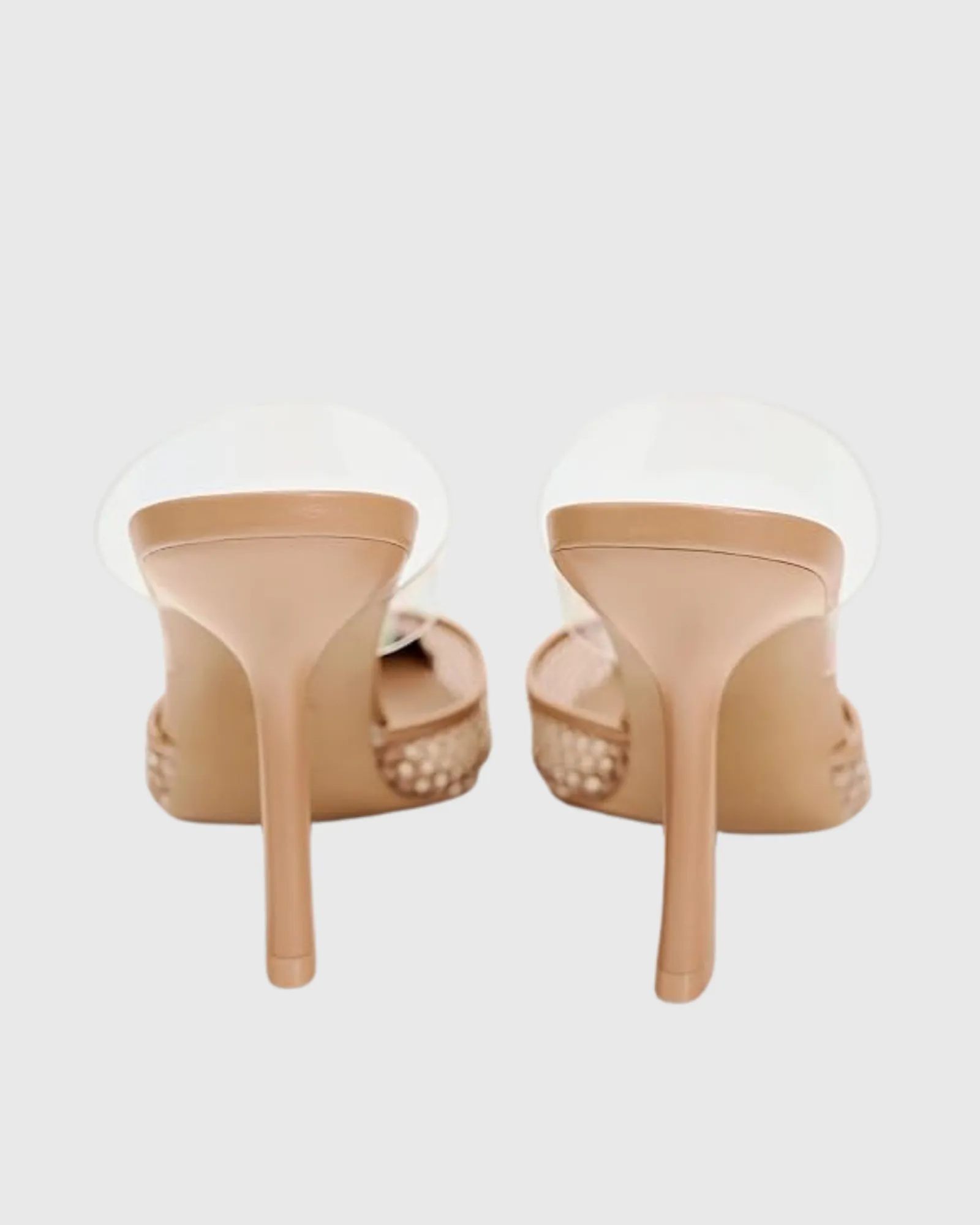 Selia Rhinestone Pvc Strap Flared Slippers