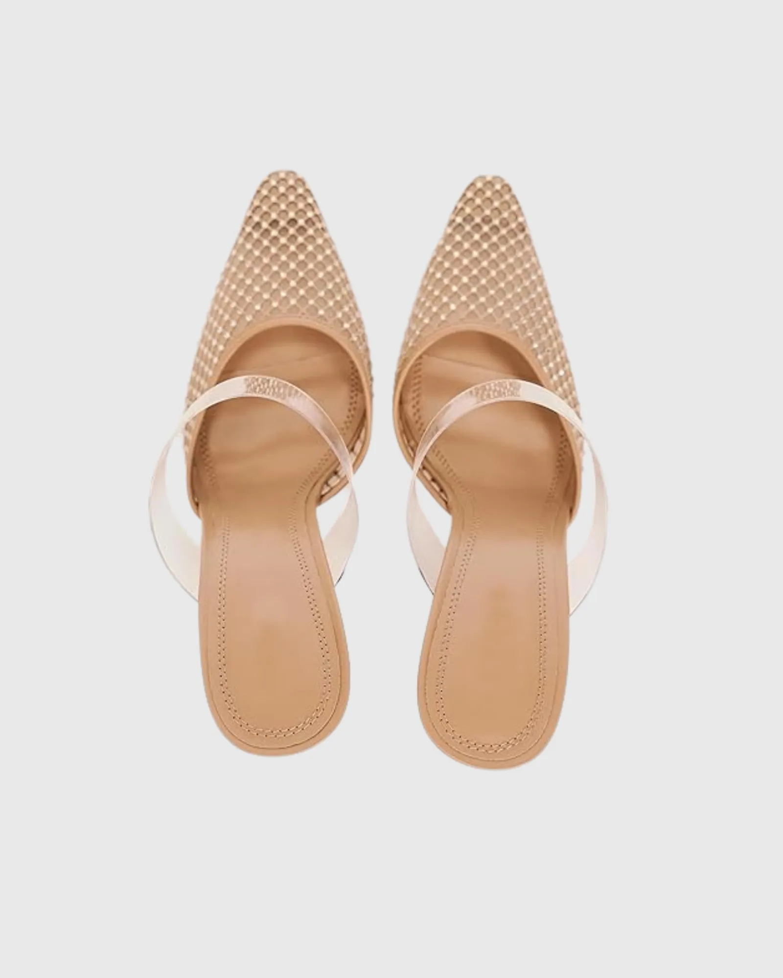 Selia Rhinestone Pvc Strap Flared Slippers