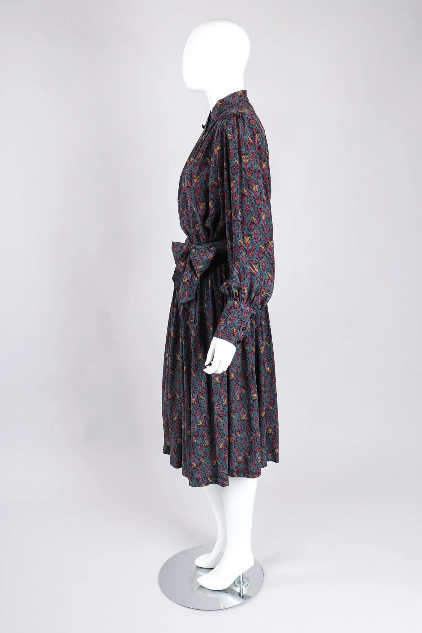 Silk Paisley Print Blouse & Skirt Set