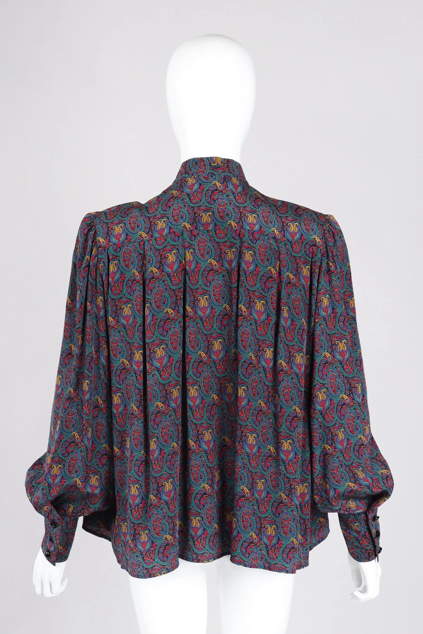 Silk Paisley Print Blouse & Skirt Set
