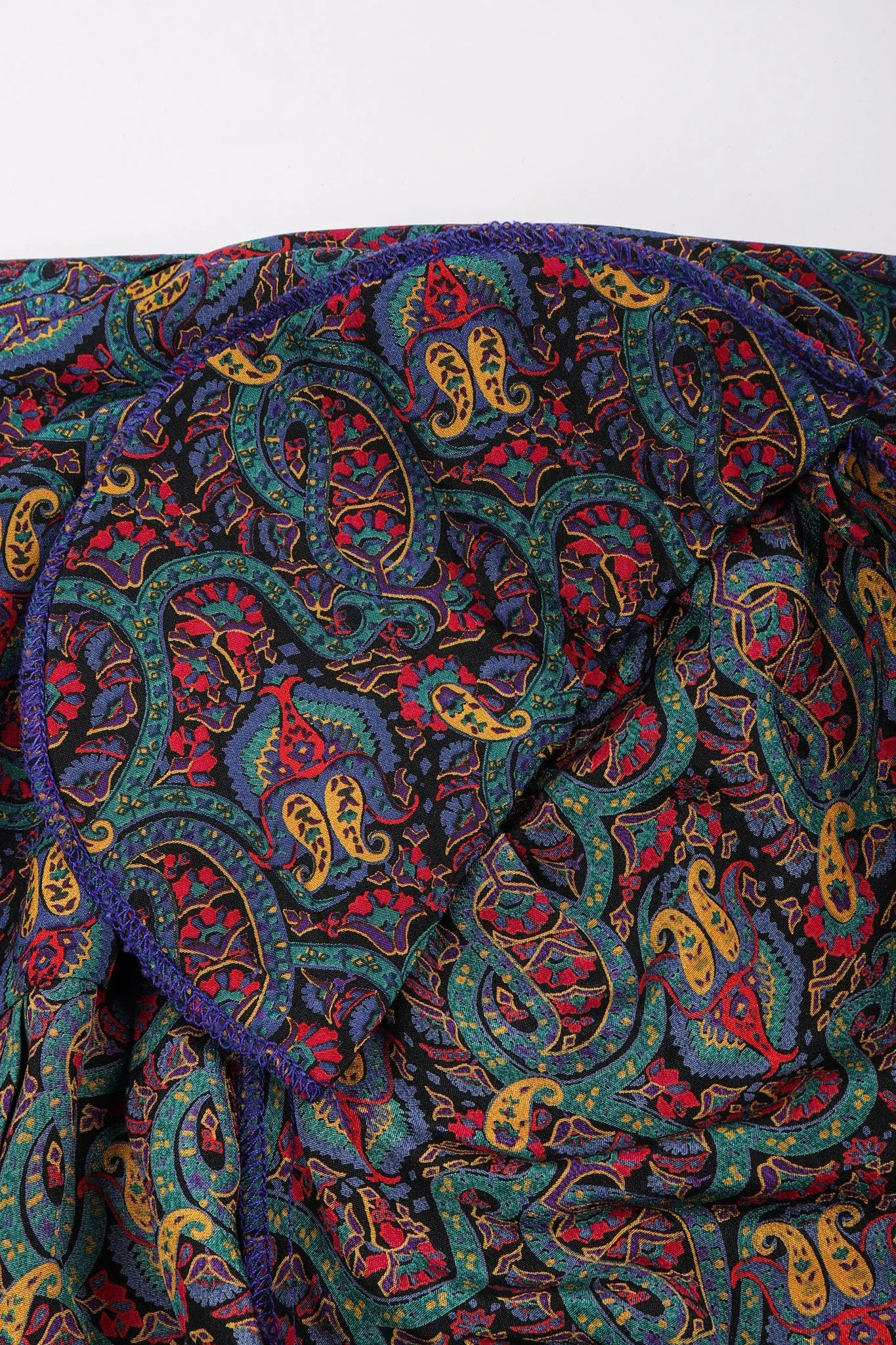 Silk Paisley Print Blouse & Skirt Set