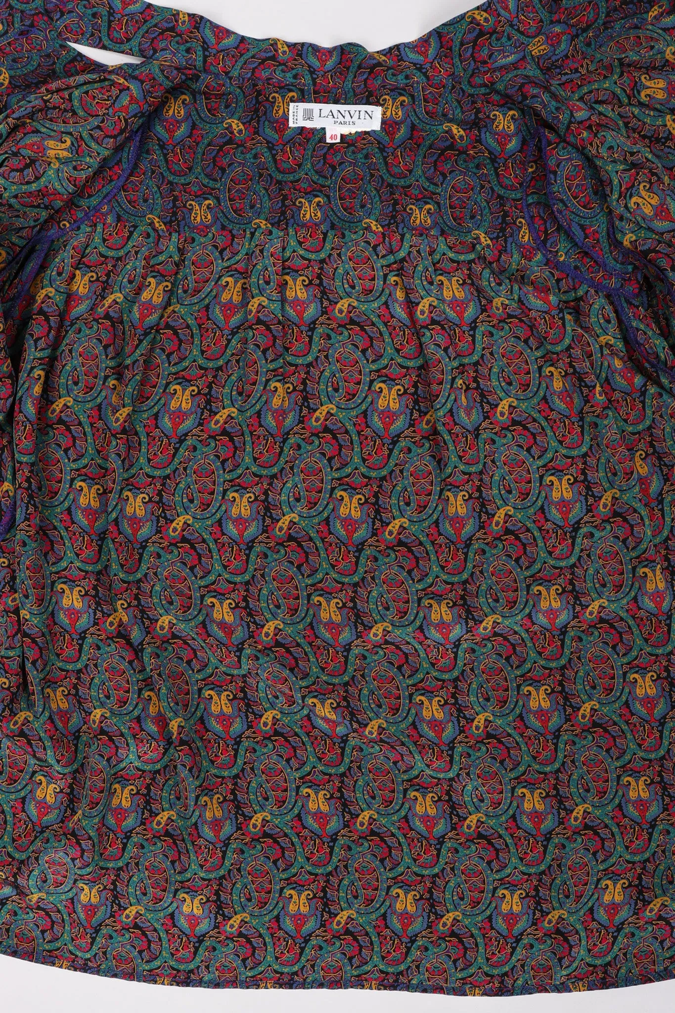 Silk Paisley Print Blouse & Skirt Set