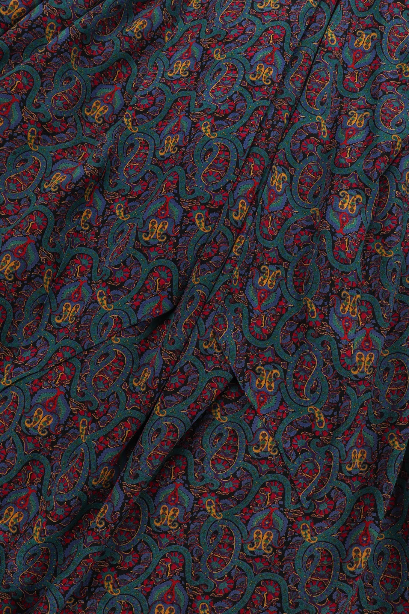 Silk Paisley Print Blouse & Skirt Set