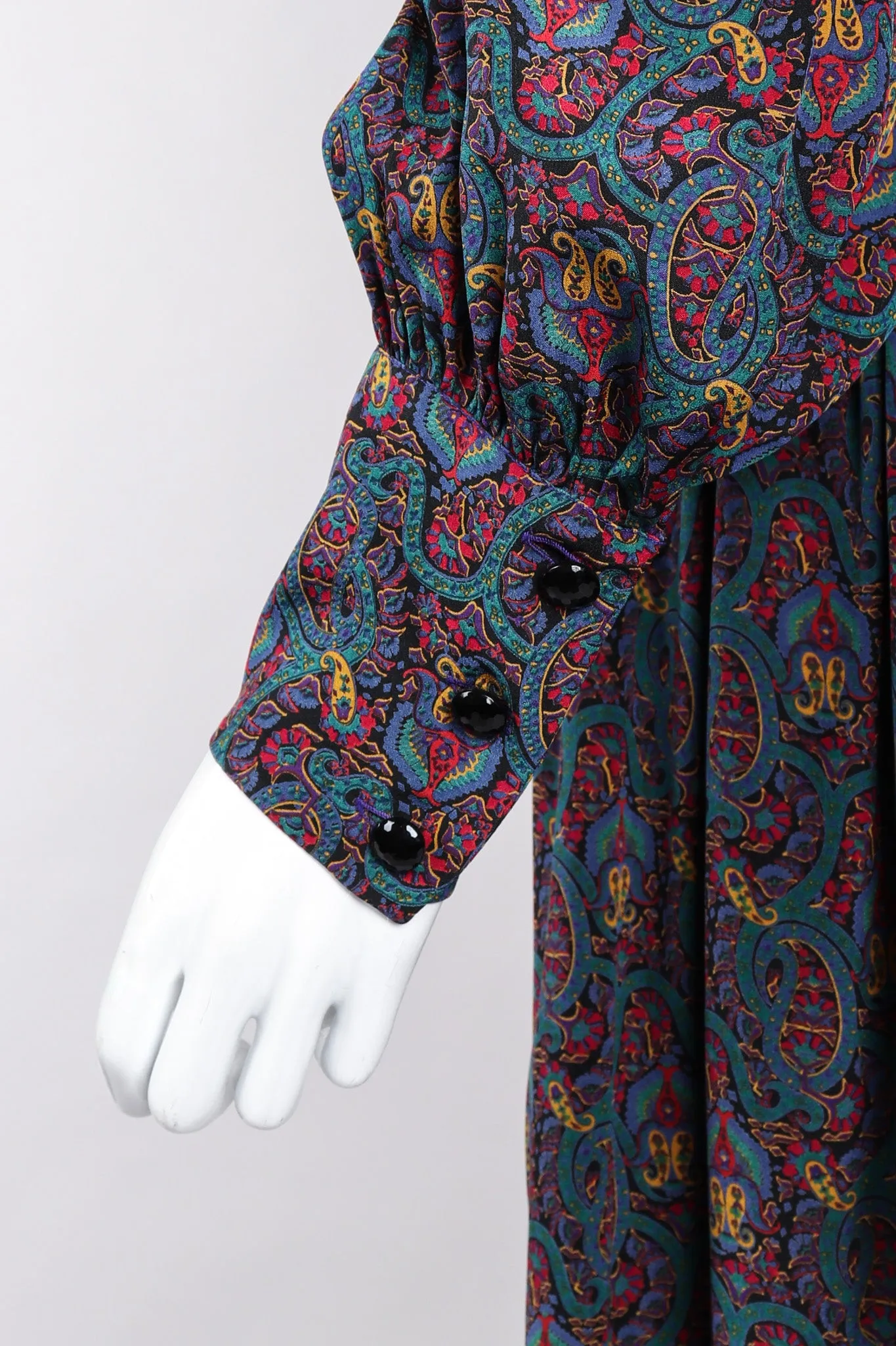 Silk Paisley Print Blouse & Skirt Set