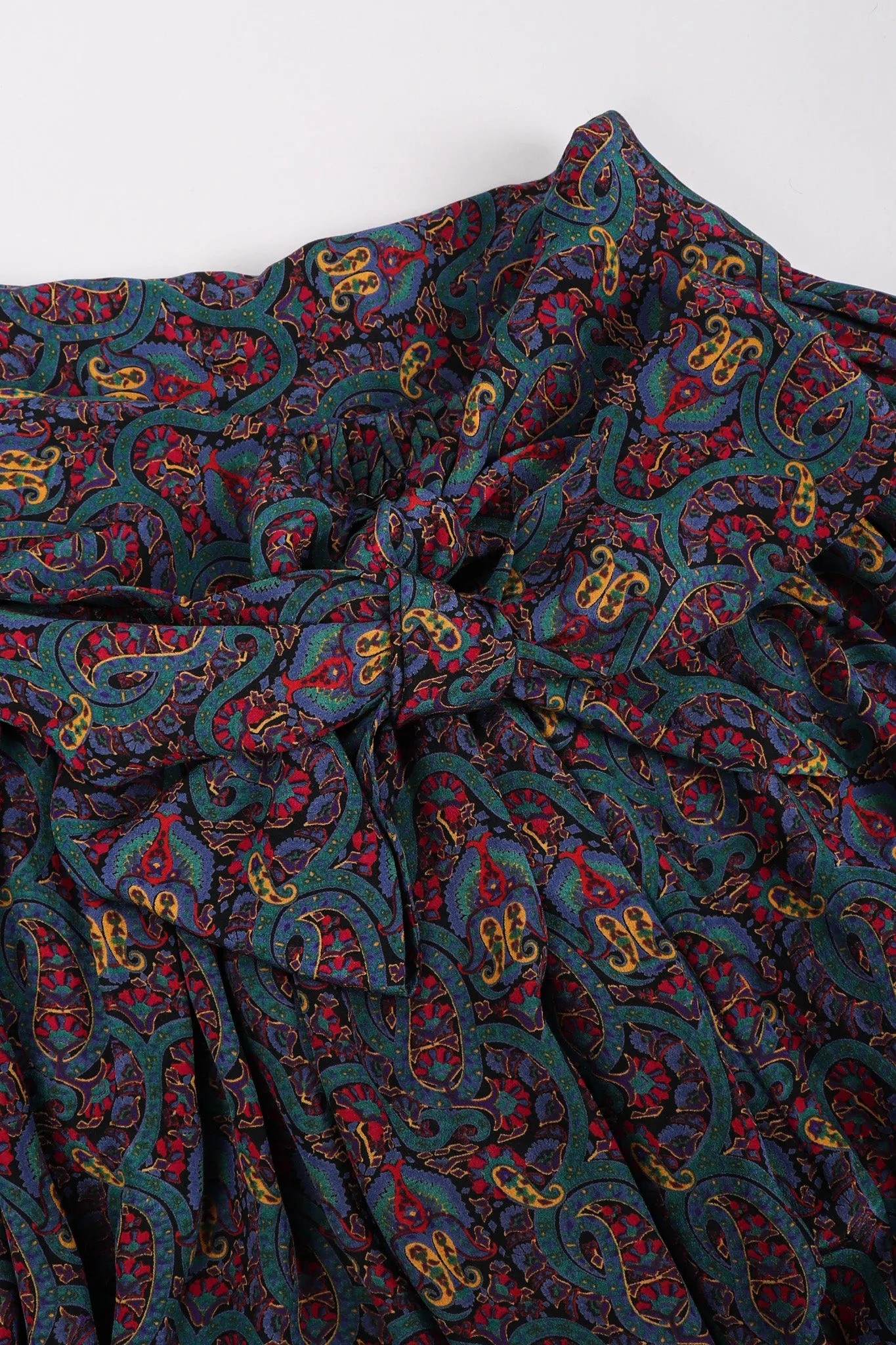 Silk Paisley Print Blouse & Skirt Set