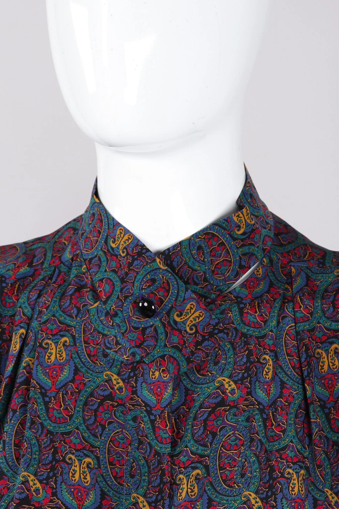 Silk Paisley Print Blouse & Skirt Set
