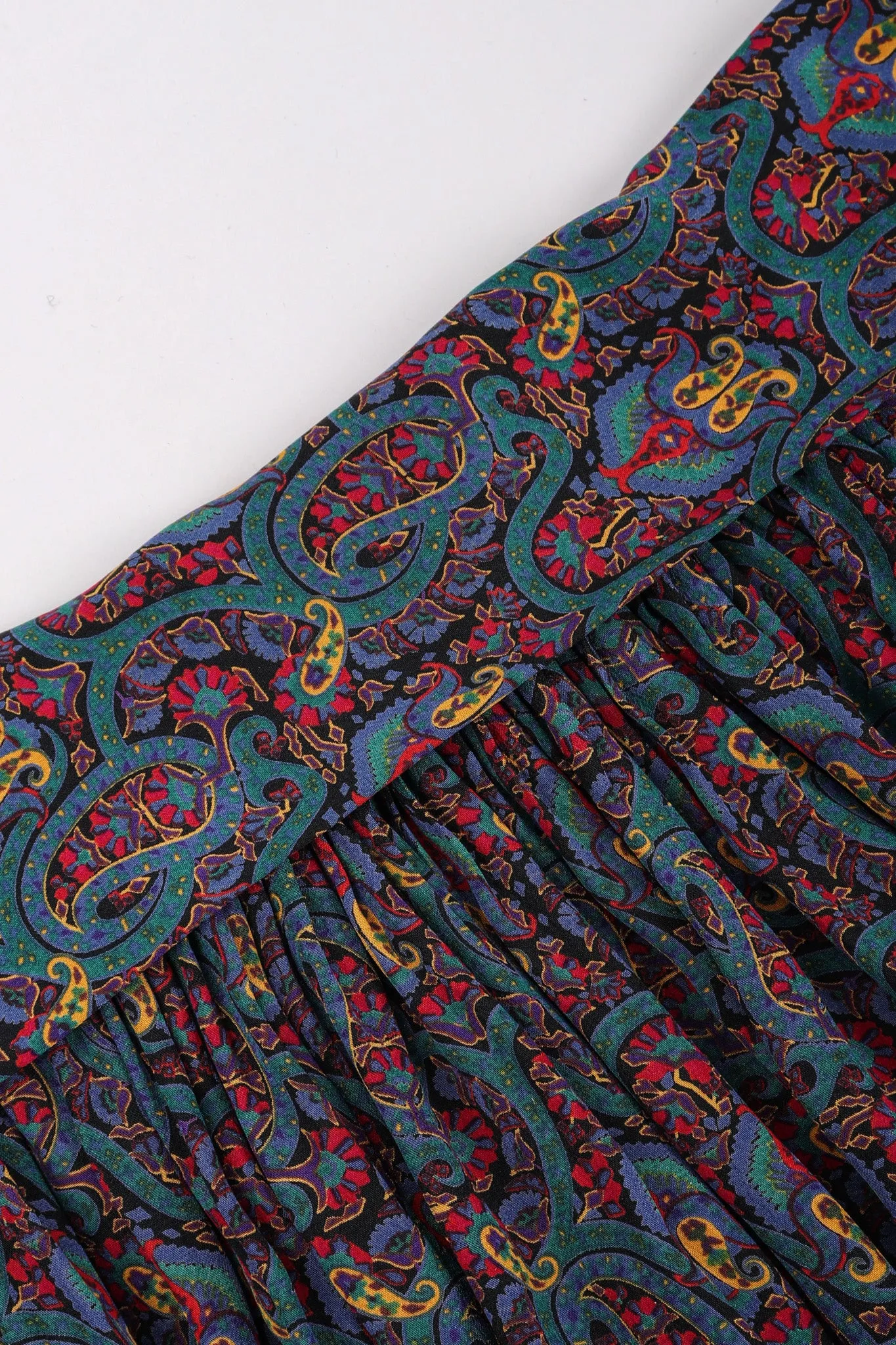 Silk Paisley Print Blouse & Skirt Set