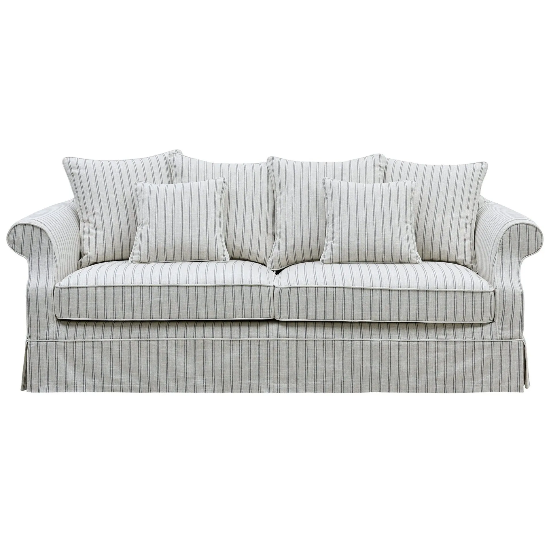 Slip Cover Only - Avalon Hamptons 3 Seat Sofa Stone Stripe