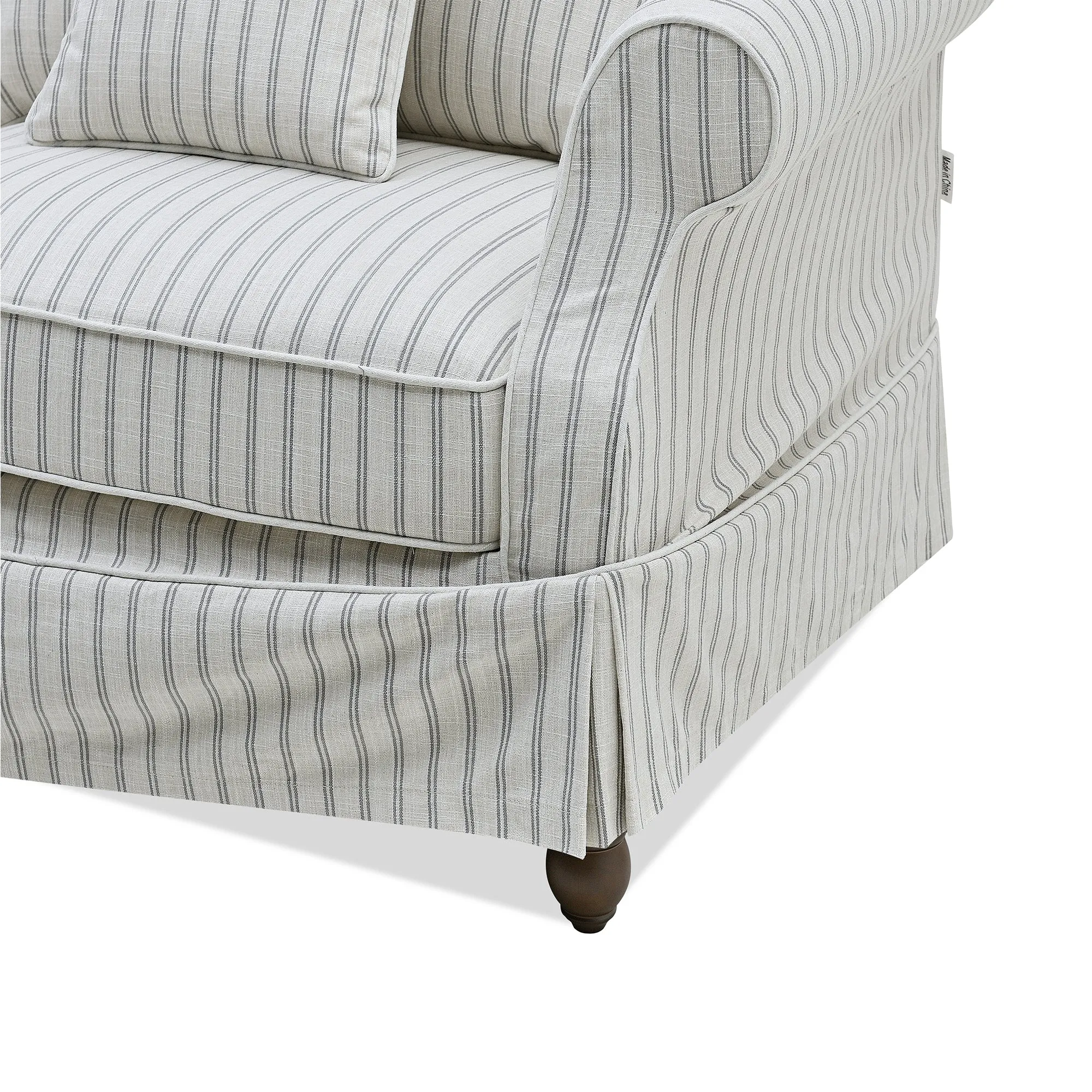 Slip Cover Only - Avalon Hamptons 3 Seat Sofa Stone Stripe