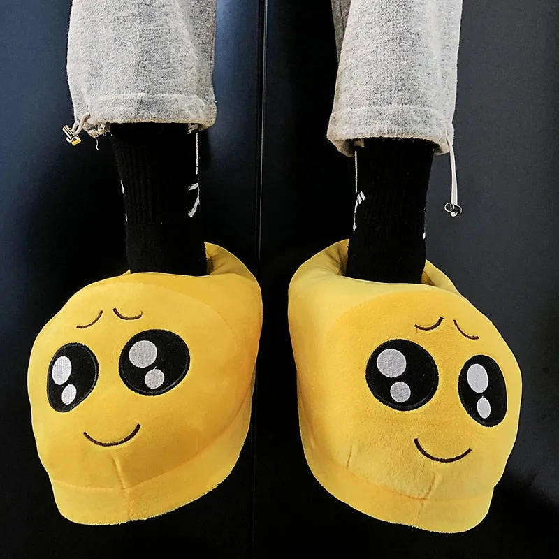 Slippers Men Bedroom Non-slip Women Men Shoes Soft Warm Plush Indoor Slippers Fashion Funny Gift Cute Home Winter Slippers