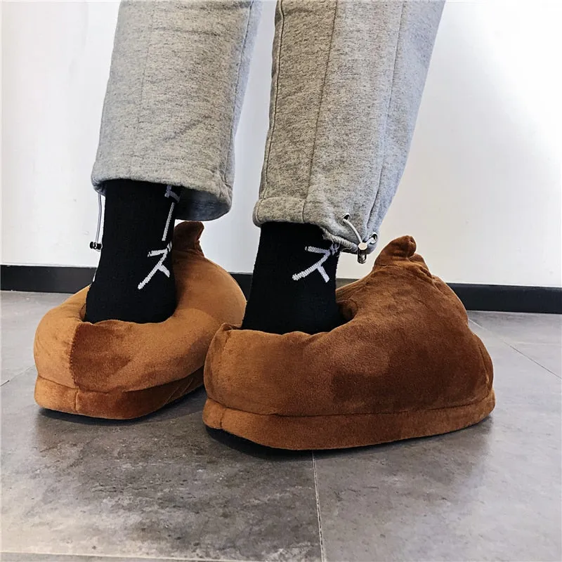 Slippers Men Bedroom Non-slip Women Men Shoes Soft Warm Plush Indoor Slippers Fashion Funny Gift Cute Home Winter Slippers