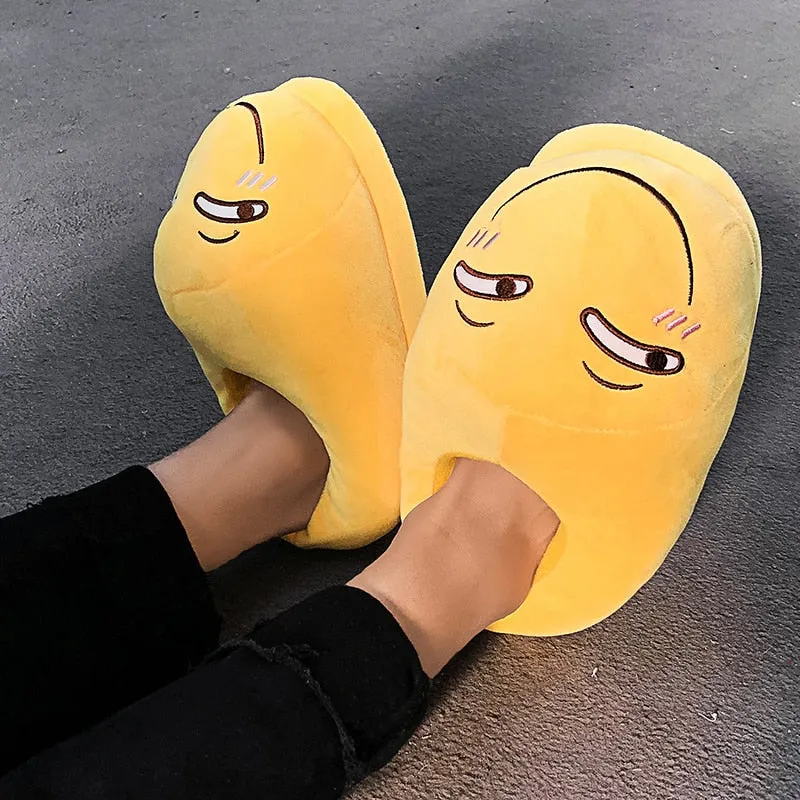 Slippers Men Bedroom Non-slip Women Men Shoes Soft Warm Plush Indoor Slippers Fashion Funny Gift Cute Home Winter Slippers