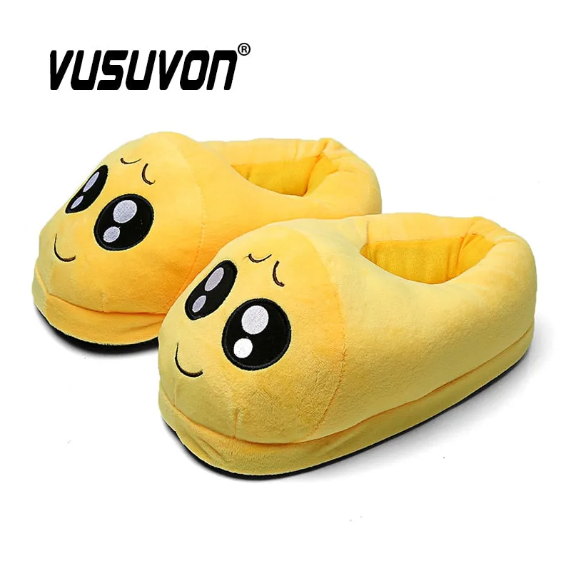 Slippers Men Bedroom Non-slip Women Men Shoes Soft Warm Plush Indoor Slippers Fashion Funny Gift Cute Home Winter Slippers