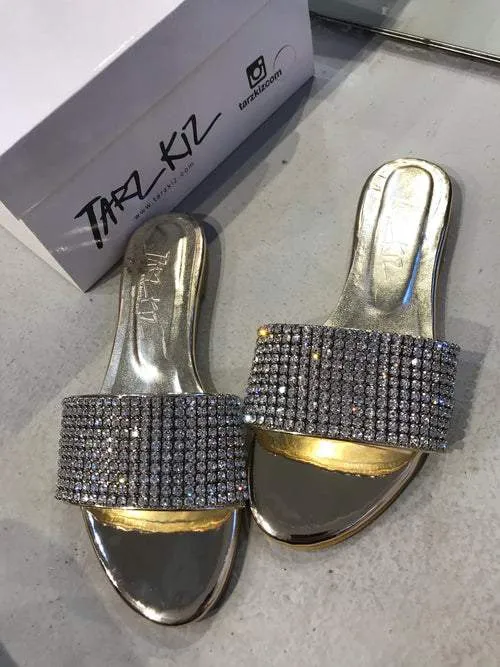Sparkling Diamond-Embellished Silver Sandals