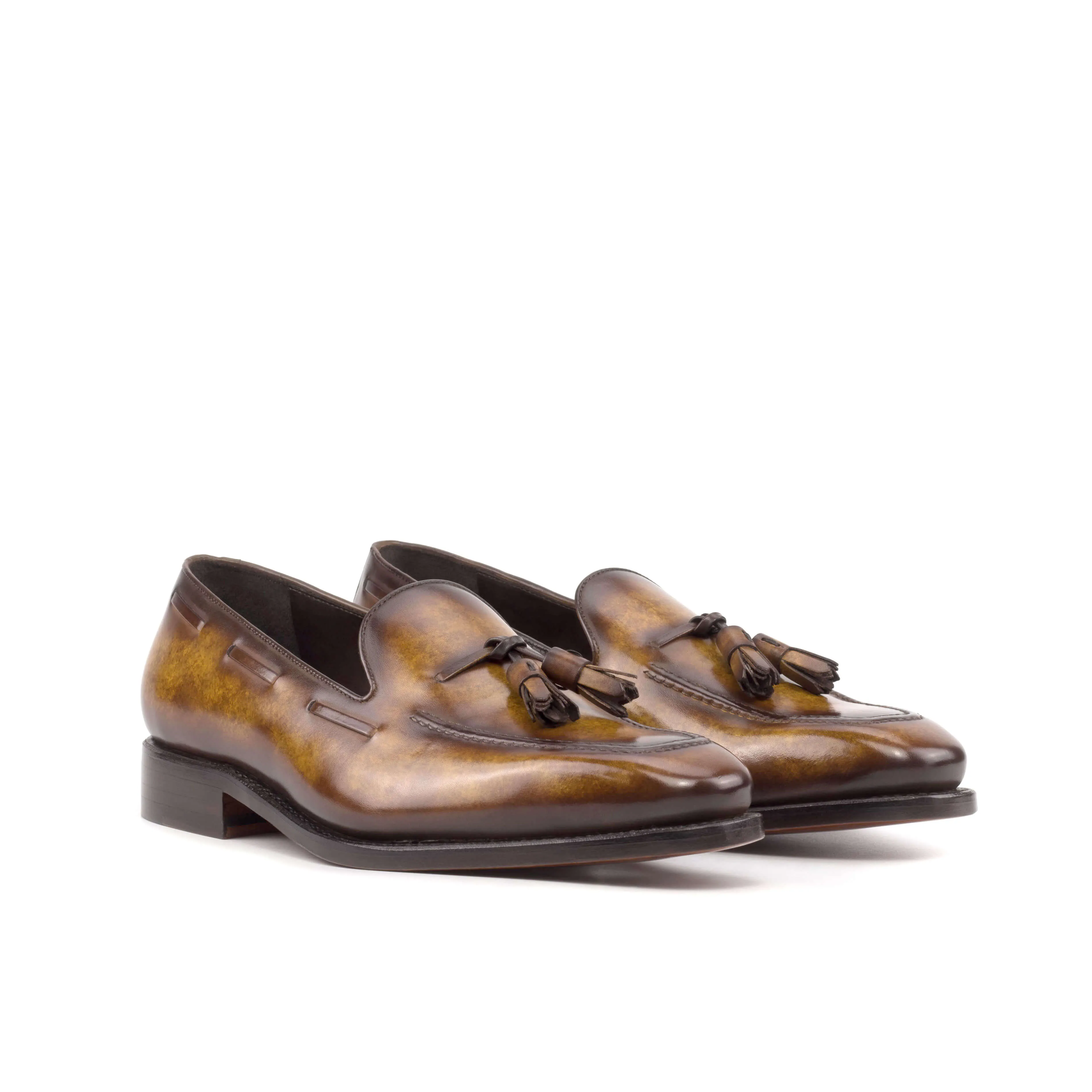 The Capri – Cognac Patina Brown Tassel Loafers.