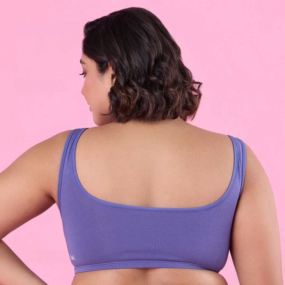 Trendy Square Neckline Slip on Bra with full coverage-NYB158-D Purple