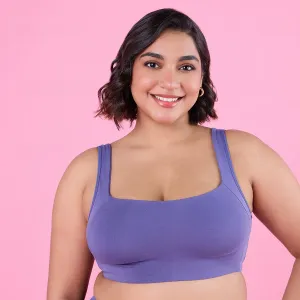 Trendy Square Neckline Slip on Bra with full coverage-NYB158-D Purple