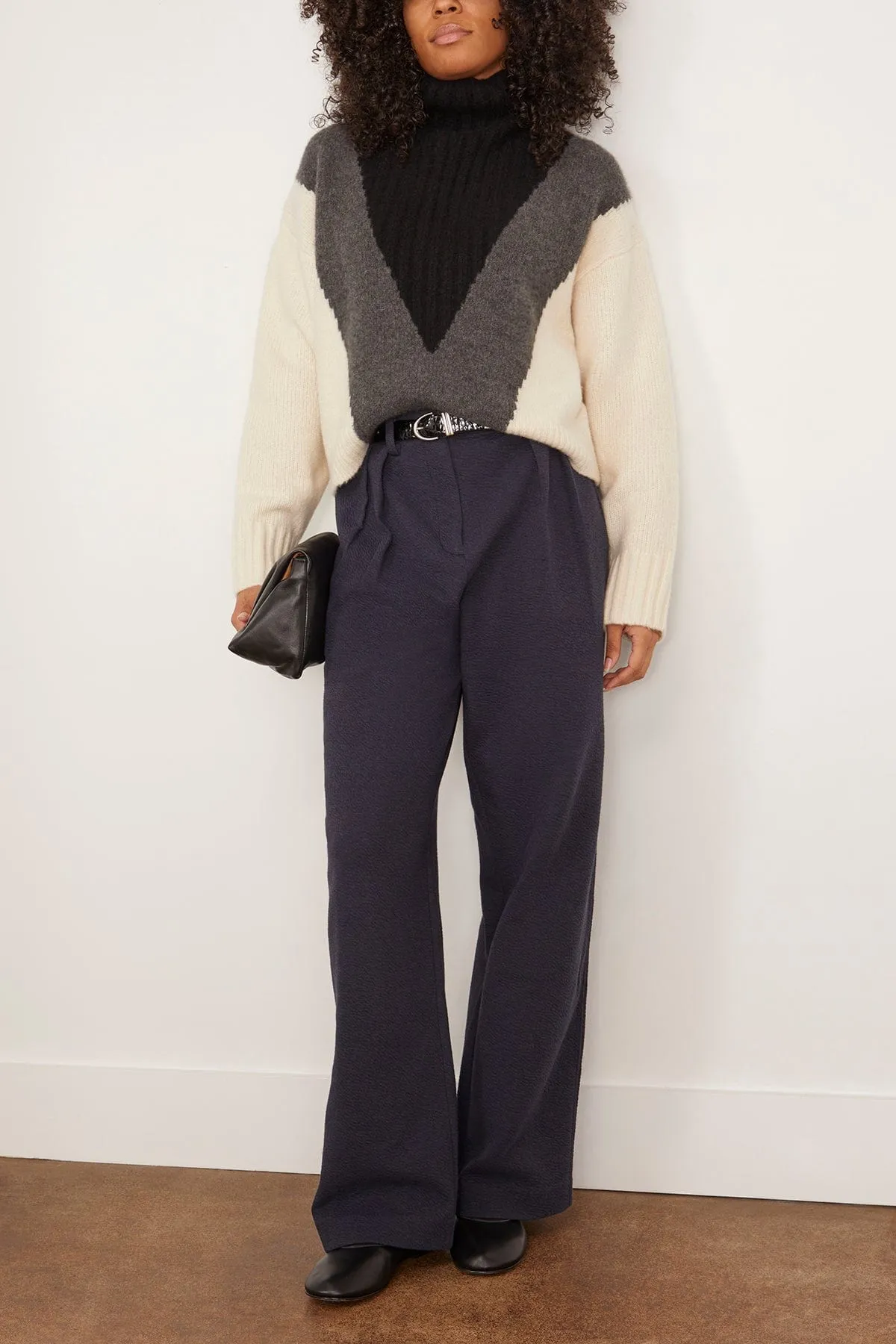 Tristan Knit Pant in Ink Melange