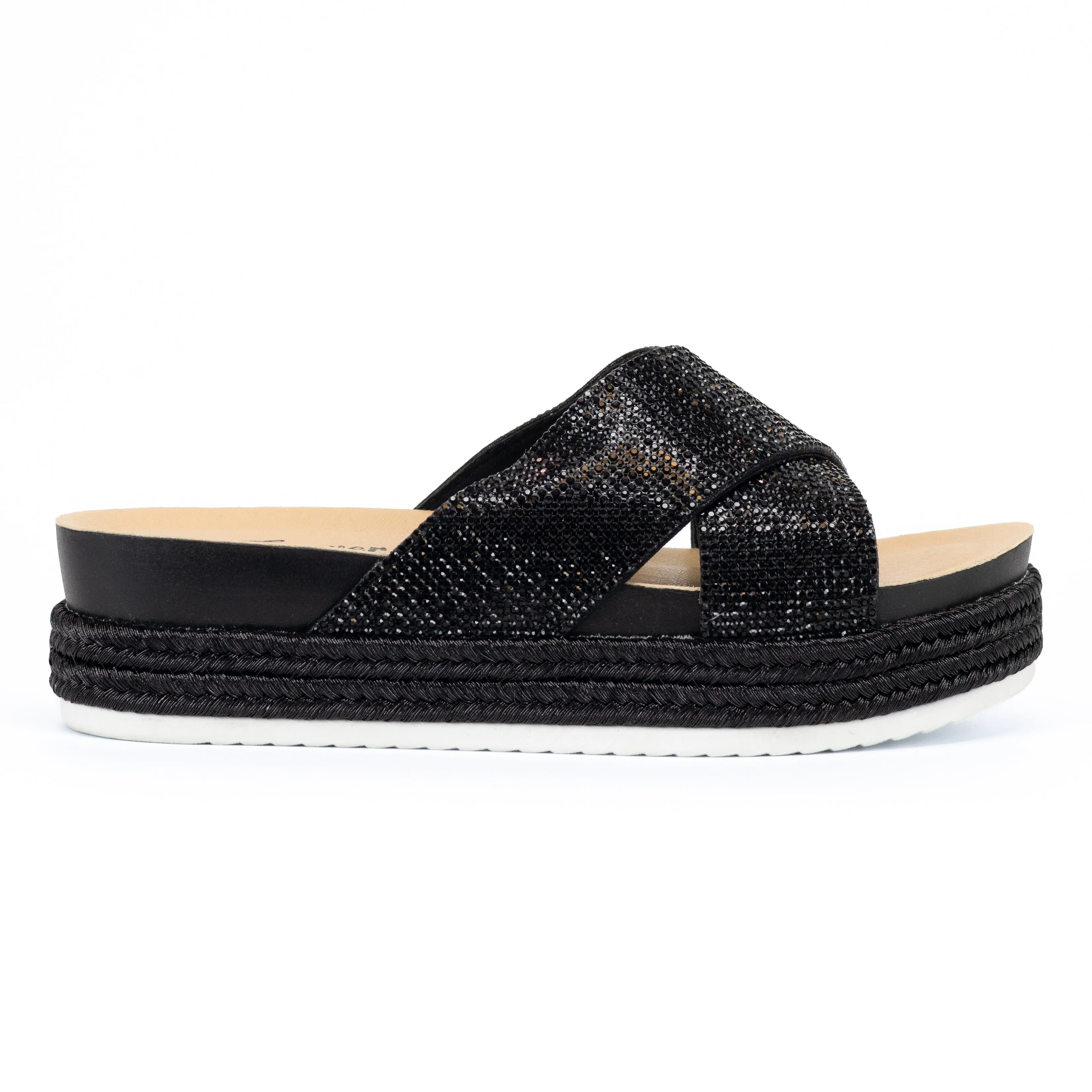Twinkle - Embellished Slip On Platform Sandals