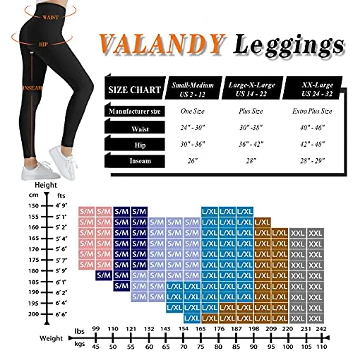VALANDY High Waisted Yoga Pants Stretch Tummy Control Athletic Workout Running Leggings for Women Regular Size(7 Count)