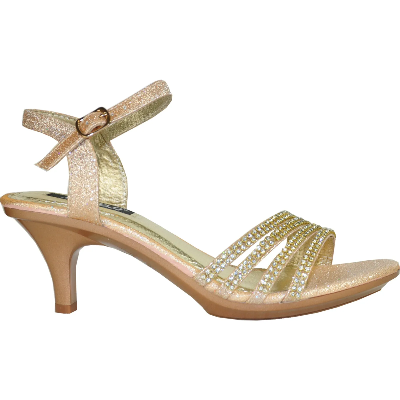 VANGELO Women Sandal FERNE-1 Heel Party Prom & Wedding Sandal Champagne