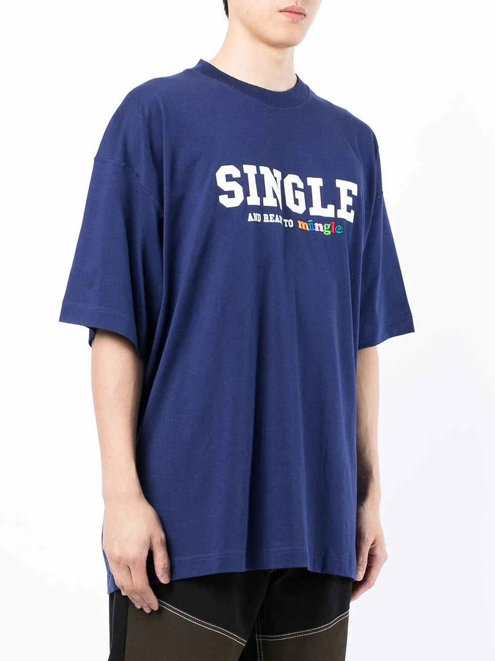 Vetements Single And Ready To Mingle T-Shirt Blue
