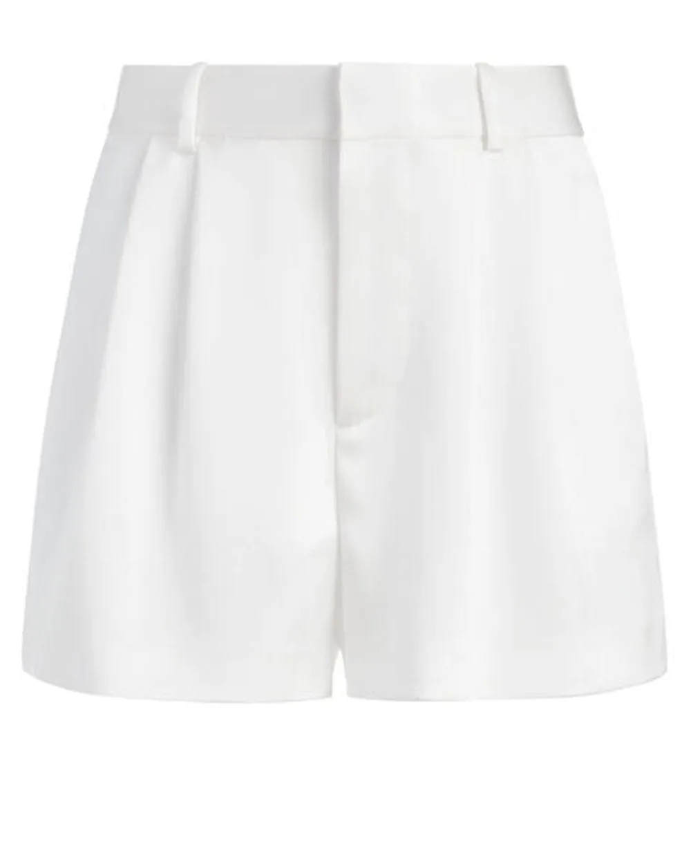 White Conry Pleated Cuff Shorts