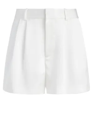 White Conry Pleated Cuff Shorts