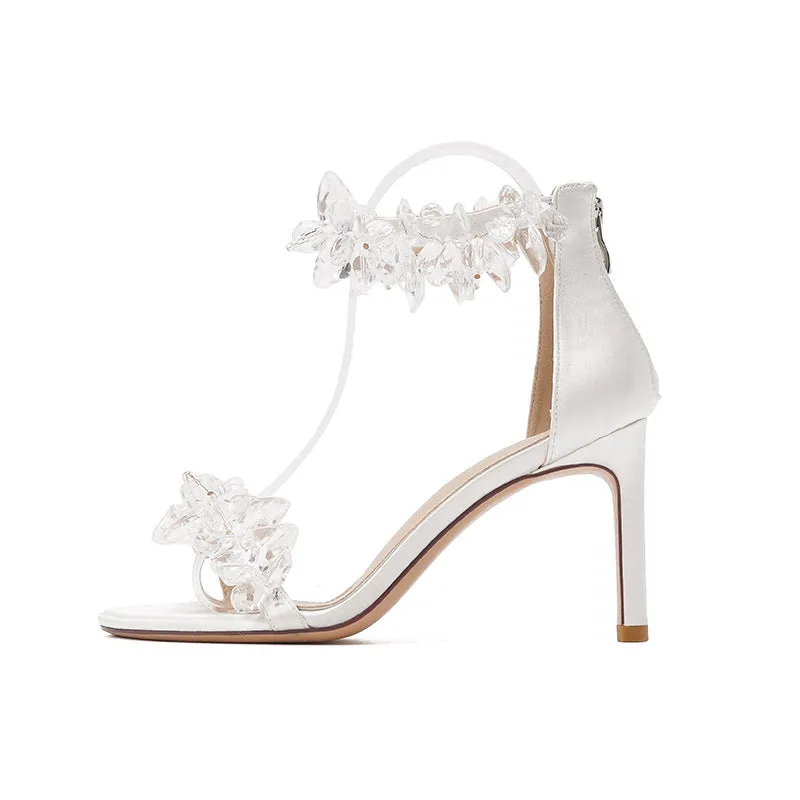 White Crystal Fairy Feng Shui Stiletto Sandals