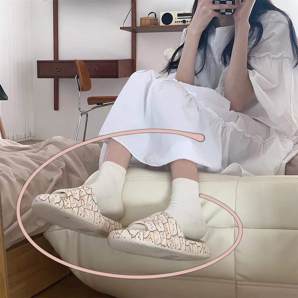 Wholesale EVA Summer Bear Soft Platform Slippers