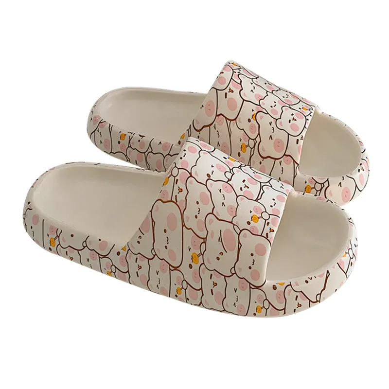 Wholesale EVA Summer Bear Soft Platform Slippers