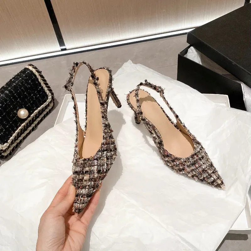 Women's Cross-strap Pointed High-heeled Sandals