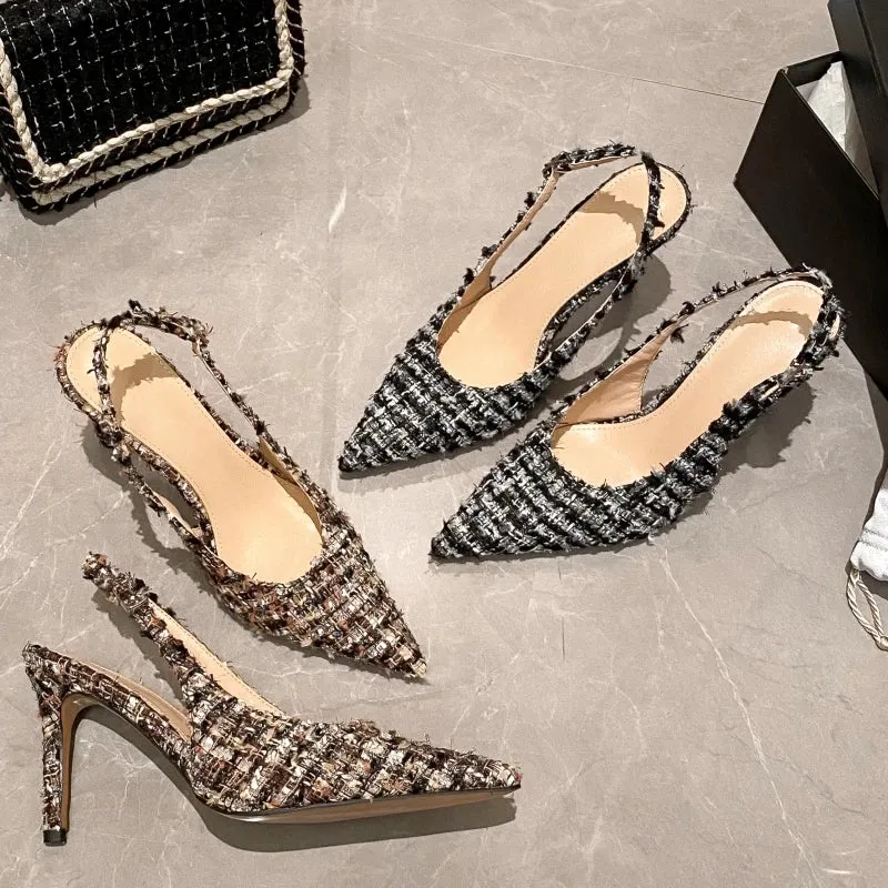 Women's Cross-strap Pointed High-heeled Sandals