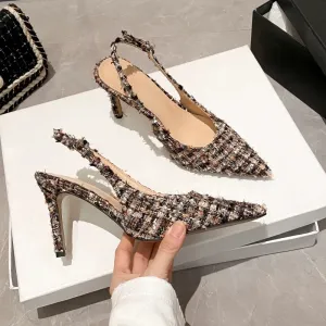 Women's Cross-strap Pointed High-heeled Sandals