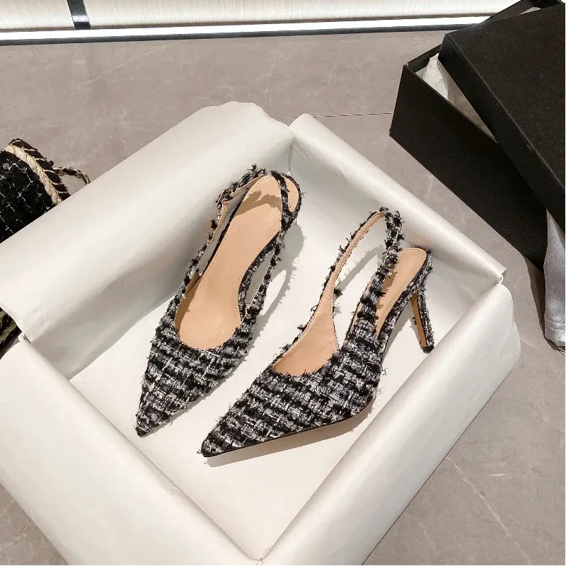 Women's Cross-strap Pointed High-heeled Sandals