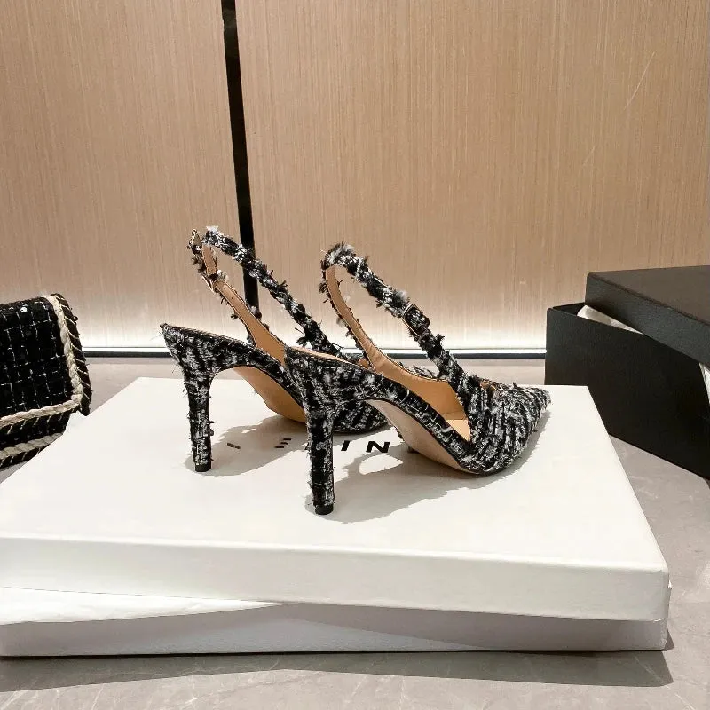 Women's Cross-strap Pointed High-heeled Sandals