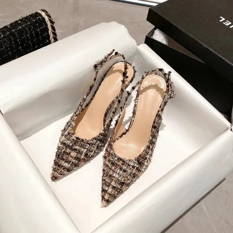 Women's Cross-strap Pointed High-heeled Sandals