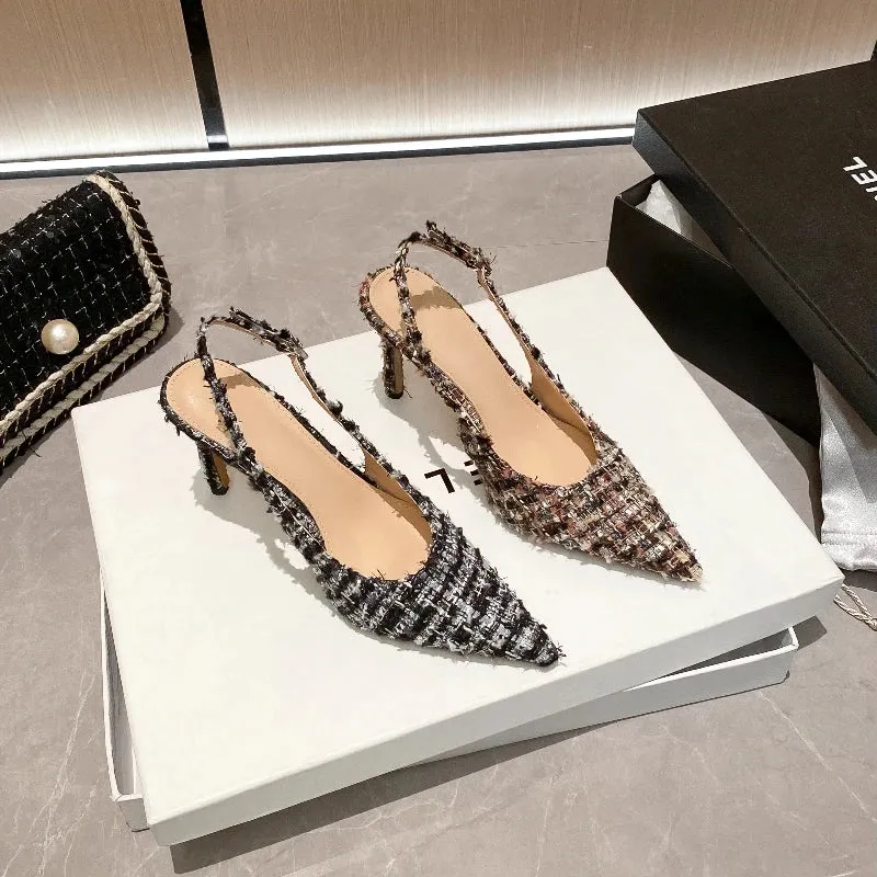 Women's Cross-strap Pointed High-heeled Sandals