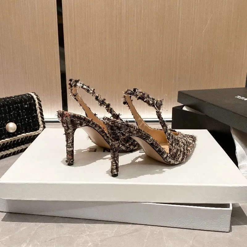 Women's Cross-strap Pointed High-heeled Sandals