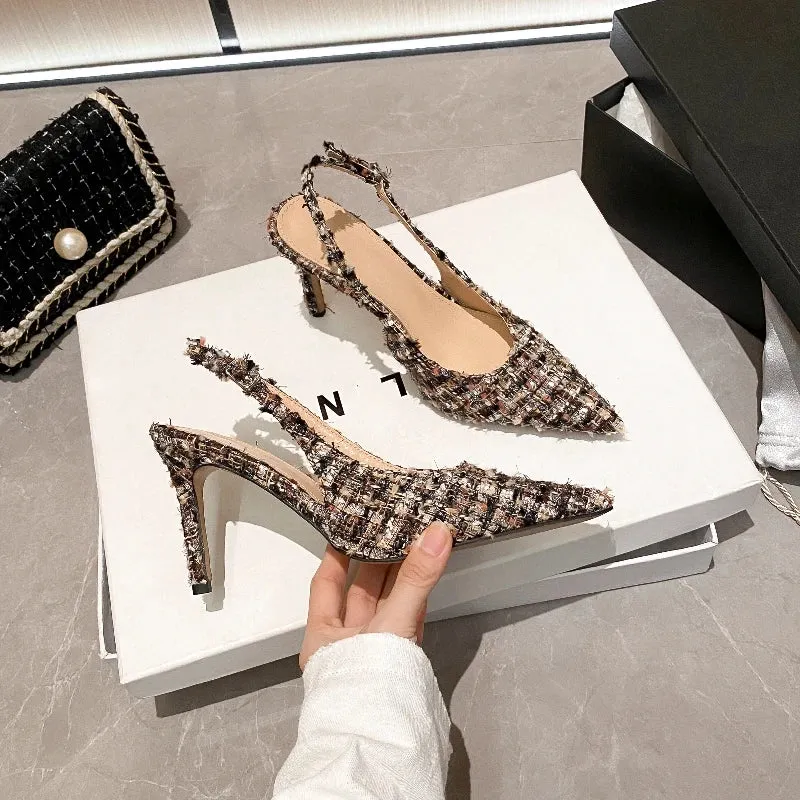 Women's Cross-strap Pointed High-heeled Sandals