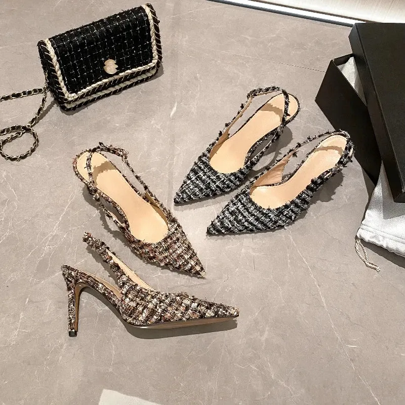 Women's Cross-strap Pointed High-heeled Sandals