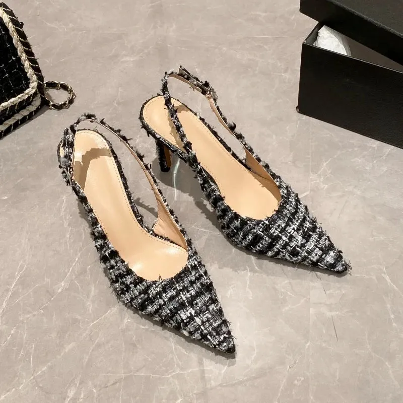 Women's Cross-strap Pointed High-heeled Sandals