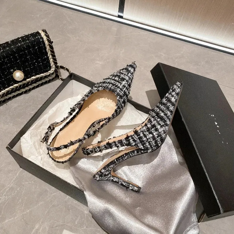 Women's Cross-strap Pointed High-heeled Sandals