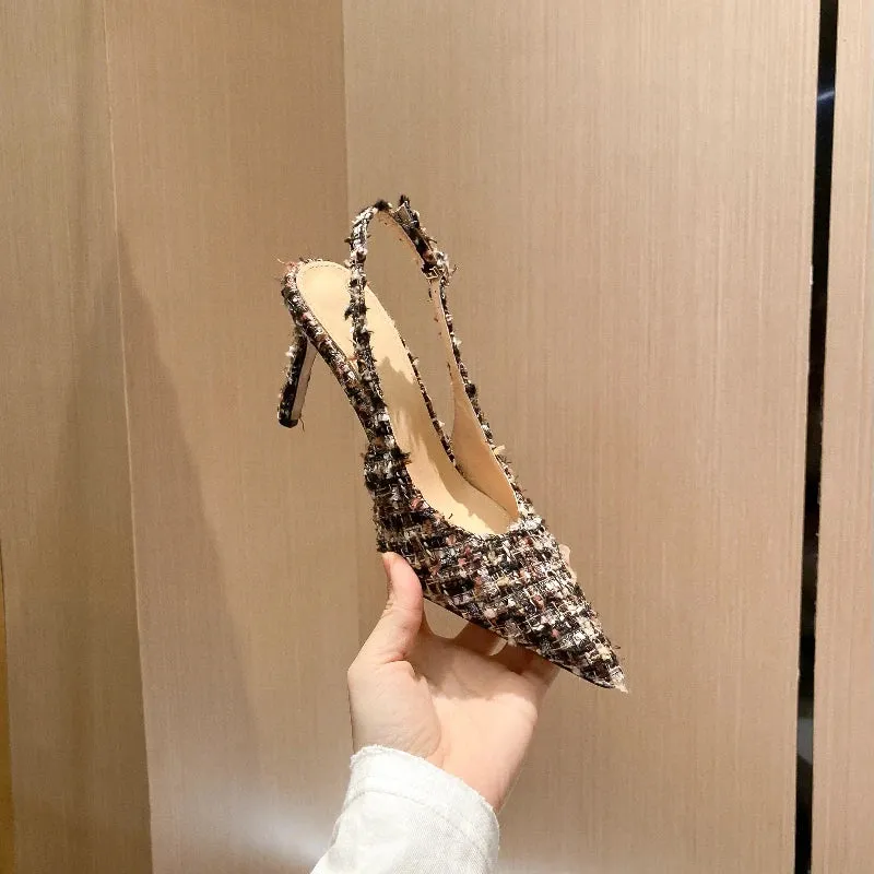 Women's Cross-strap Pointed High-heeled Sandals